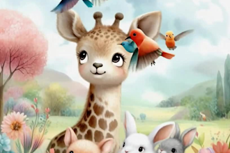 create picture book watercolor and vector illustrations