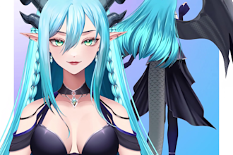 design and rig  vtuber character in live2d, for vtuber model with highquality