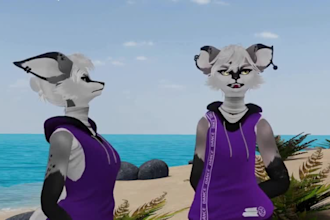 custom furry avatar fbt vrchat avatar with face tracking fursona vrm 3d model