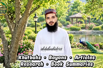 write professional islamic khutbahs, bayans and articles with quran hadith