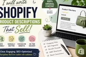 write SEO optimized shopify product descriptions that sell