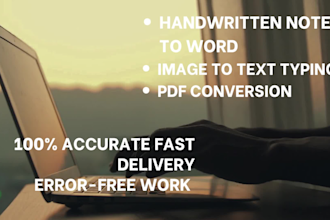 type handwritten notes to word or in excel format