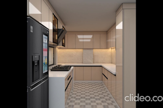 provide autocad, 3d renders for kitchen, wardrobe, TV unit, and interior design