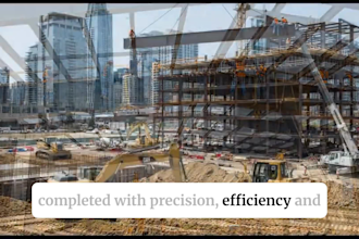 create construction 3d animation for buildings, heavy equipment and engineering