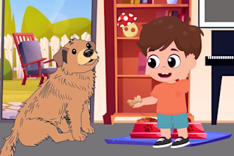 2d cartoon animation, 2d cartoon character animation, 2d kids animation