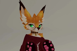 custom furry vrchat avatar with fbt physbone pc and quest compatible unity model