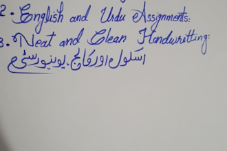 handwritten assignments english urdu school college