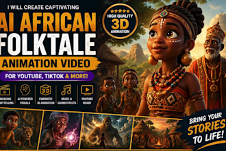 african folktales videos, storytelling video 3d ai animation ai storytelling