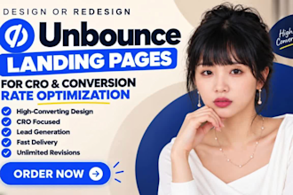 design, redesign unbounce landing page for cro and conversion rate optimization