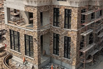 create realistic house construction time lapse videos