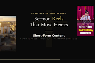 edit christian sermon reels for youtube, instagram, tiktok and face