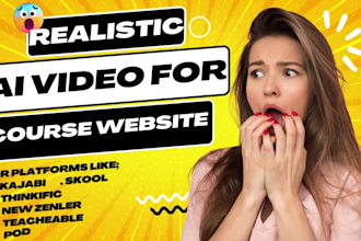 create faceless ai course promo videos and explainer content for kajabi, podia