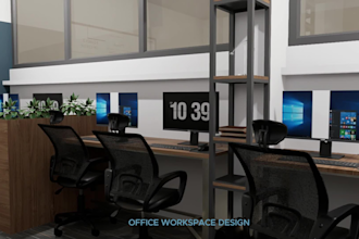 design office workspace layouts with 2d and 3d visualization