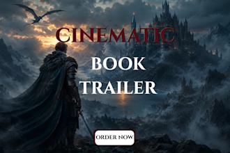 create cinematic book trailer, book video, promotional video for book, trailer
