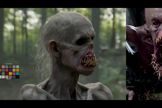 do 3d horror vfx animation, 3d scary creature model, cgi vfx compositing