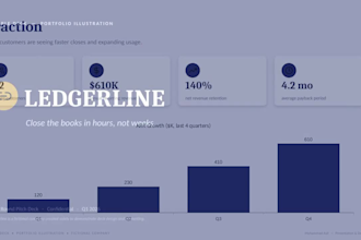 design a professional finance, pitch, or board presentation deck
