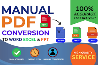 convert PDF to word,excel and PPT manually