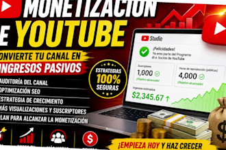 ayudarte a alcanzar la monetización en youtube con estrategias de crecimiento
