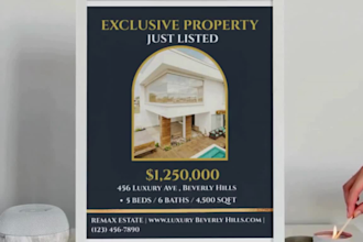 design a stunning real estate open house flyer and marketing materials