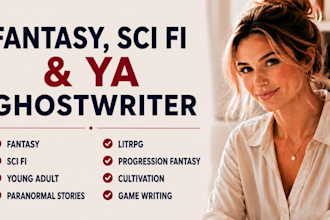 be fantasy, litrpg, sci fi, ya ghostwriter, editor, rewrite ebook, novel, book