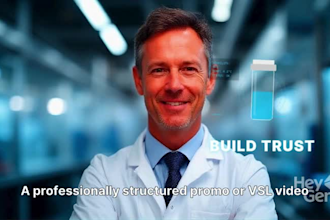 create professional promo and vsl video for supplement and peptide brands