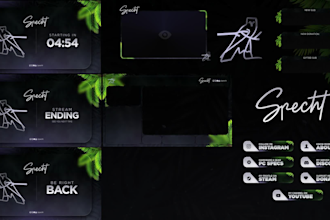 design full overlay package with alerts and transition for kick twitch