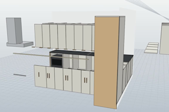 create custom kitchen cabinet millwork shop drawing cad design 3d furniture