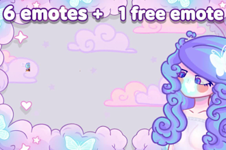 design custom chibi emotes and for your twitch stream
