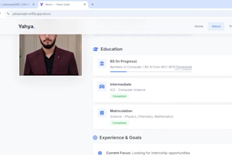 design a professional modern portfolio website