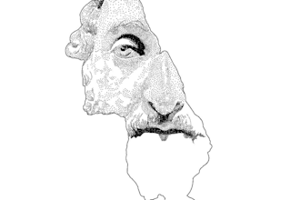 do portrait drawing with stippling and hedcut technique