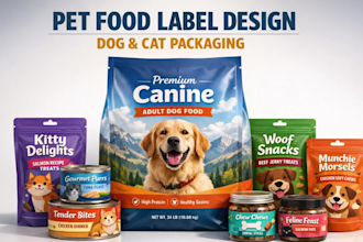 design pet food packaging, dog and cat food labels, doypack and bag,pouch design