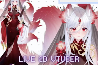 design live 2d vtuber model with vtuber riggng male or female 2d vtuber model