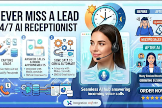 create ai receptionist with voice agent to never miss business lead