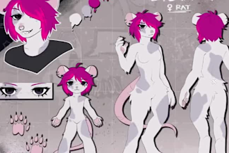 draw a furry reference sheet for your fursona or anthro oc