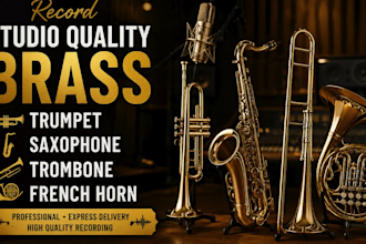 record studio quality trumpet, saxophone, trombone and french horn tracks