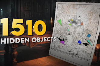 create hidden object puzzle illustrations for kids books