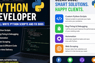 write python scripts and fix bugs