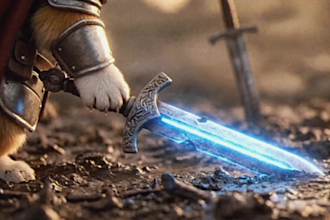 create a cinematic 1980s fantasy film style animal video with your pet