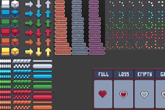 create pixel game icon, rpg skill icon, gui, hud, animated ui, retro game assets