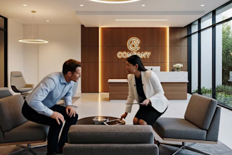 design modern office space, workspace interior, and cooperate environment