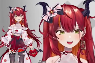 draw cute live2d vtuber model 2d anime vtuber commission live2d rig for stream