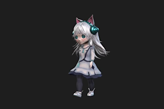 design and rig 3d vrchat avatar, avi outfit vr character, 3d vtuber model or vrm