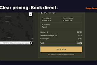 build a professional airbnb rental website with booking
