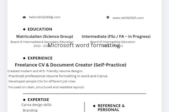 design professional CV or resume