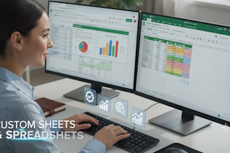 assist with assignment work, custom excel sheets