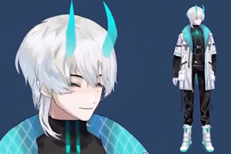 create  a custom 2d vtuber model with live2d rigging