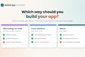 be your mobile app consultant for ios, android, ai and vibe coded apps
