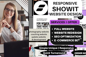 update showit website, design and redesign showit website, showit development