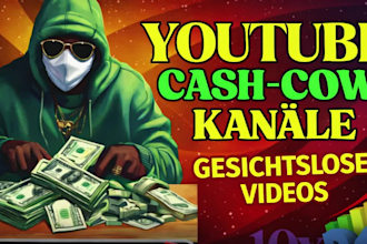 erstelle einen profitablen youtube automationskanal, cash cow videos, monetarisi