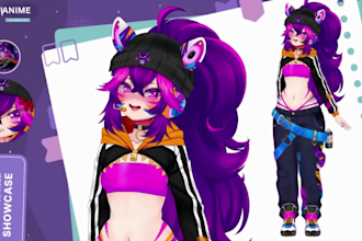 design and rig live2d vtuber model, 2d vtuber model, live 2d vtuber avatar